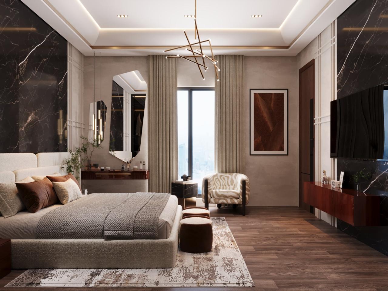 Modern Luxury Bedroom Interior Design – A Contemporary Residential Retreat