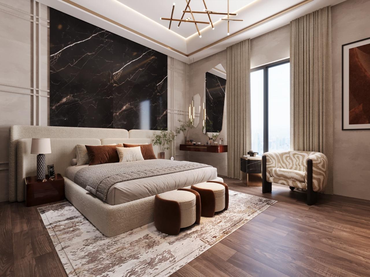 Modern Luxury Bedroom Interior Design – A Contemporary Residential Retreat