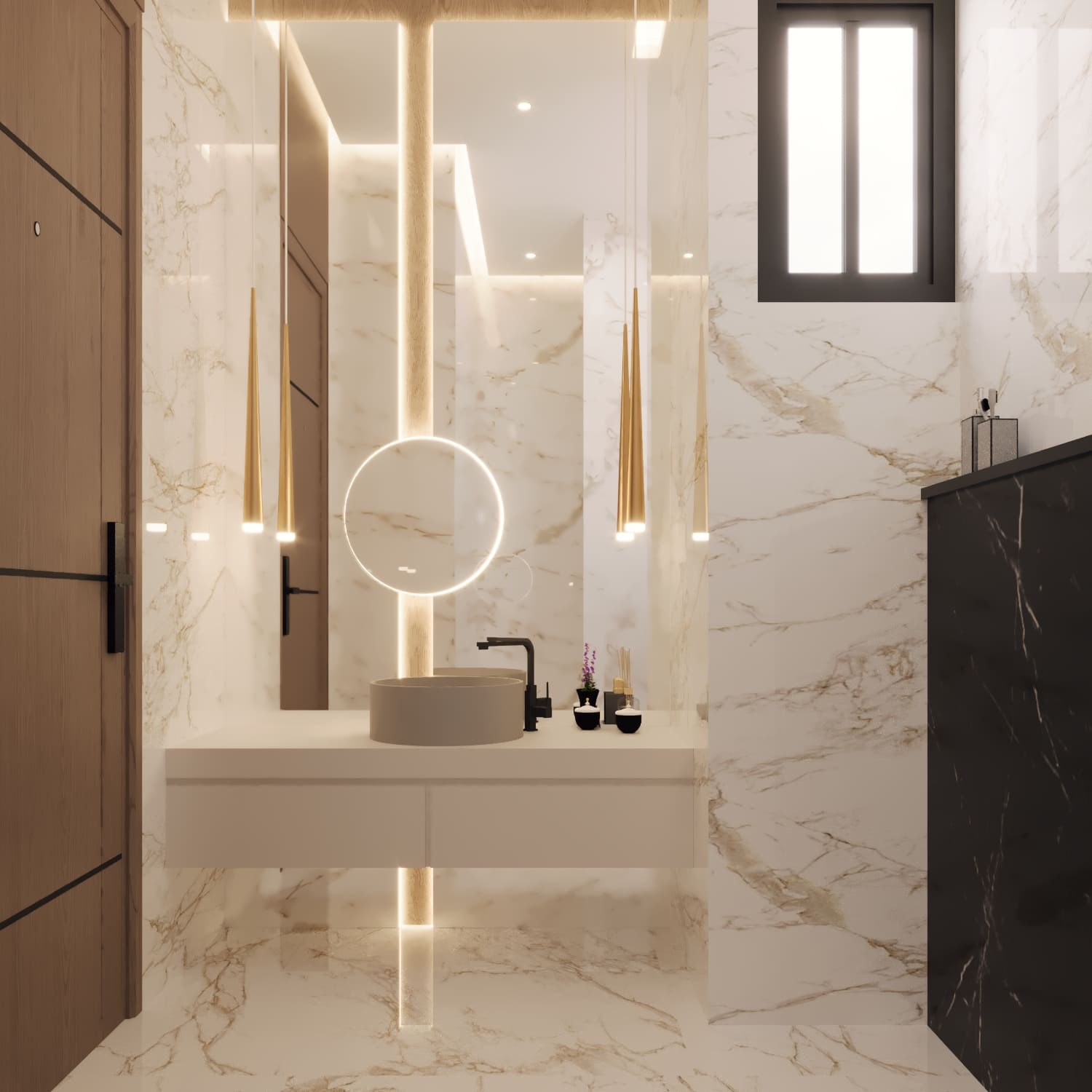 Contemporary One-Bed Studio Apartment: Warm Minimalism Meets Everyday Luxury